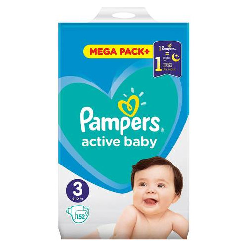 Подгузники Pampers Active Baby-Dry размер 3 (6-10кг) 152 шт (459459) фото №1