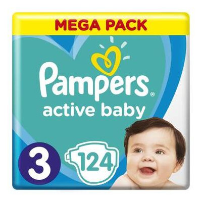 Подгузник Pampers Active Baby Midi Размер 3 (6-10 кг), 124 шт. (8001090950857) фото №1