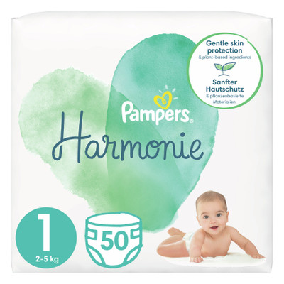 Підгузник Pampers Harmonie Newborn Розмір 1 (2-5 кг) 50 шт(8006540156513) фото №1