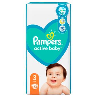 Підгузок Pampers Active Baby Розмір 3 (6-10 кг) 54 шт (8001090948977) фото №2