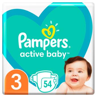 Підгузок Pampers Active Baby Розмір 3 (6-10 кг) 54 шт (8001090948977) фото №1
