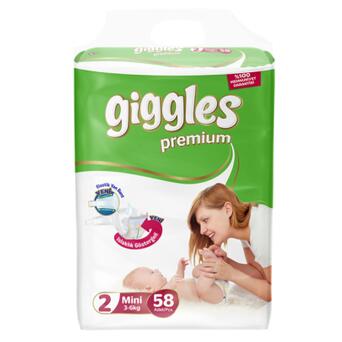 Підгузок Giggles Premium Mini 3-6 кг 58 шт. (8680131201587) фото №1