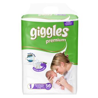 Підгузок Giggles Premium Newborn 2-5 кг 56 шт. (8680131201624) фото №1