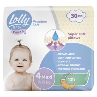Підгузок Lolly Premium Soft Maxi 4 (9-15 кг) 30 шт (4820174980993) фото №1