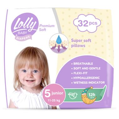 Підгузки Lolly Premium Soft 5 (11-25 кг) 32 шт (4820174981051) фото №1