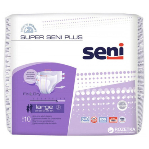 Підгузки для дорослих Seni Super Plus Large 10 шт (5900516691240) фото №1