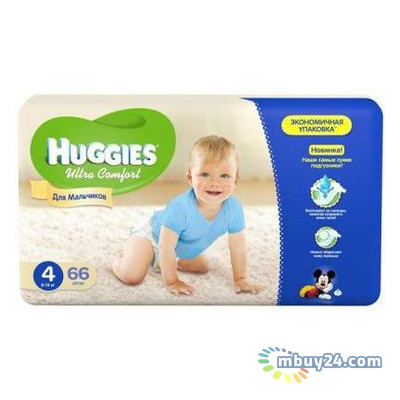 Подгузник Huggies Ultra Comfort 4 для мальчиков 8-14кг 66шт (5029053543611) фото №1