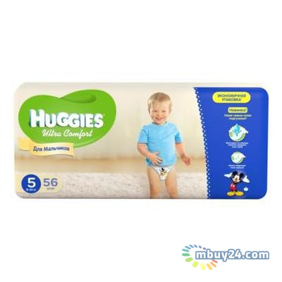 Подгузник Huggies Ultra Comfort 5 для мальчиков 12-22кг 56шт (5029053543635) фото №1