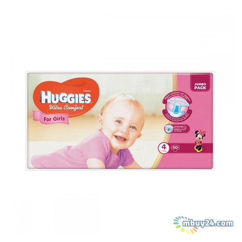 Подгузник Huggies Ultra Comfort 4 Jumbo для девочек (7-16 кг) 50 шт (5029053565378) фото №1