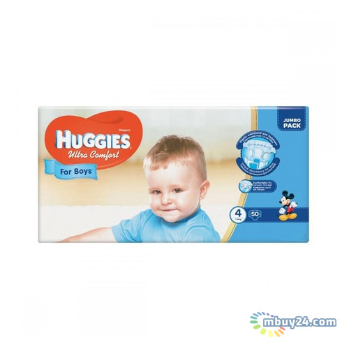 Подгузник Huggies Ultra Comfort 4 Jumbo для мальчиков (7-16 кг) 50 шт (5029053565385) фото №1