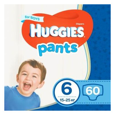 Підгузник Huggies Pants 6 для хлопчиків (15-25 кг) 60 шт (5029053564142) фото №1