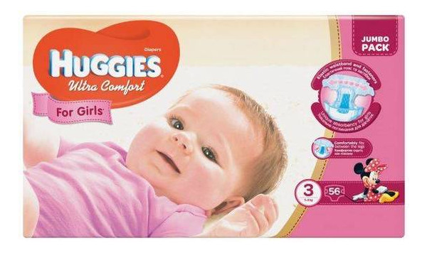 Подгузники Huggies Ultra Comfort 3 для девочек (5-9кг) 56 шт 565354 фото №1