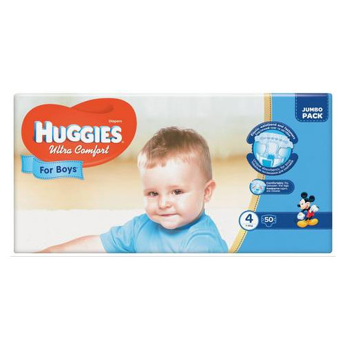 Подгузники Huggies Ultra Comfort 4 для мальчиков (7-16кг) 50 шт 565385 фото №1