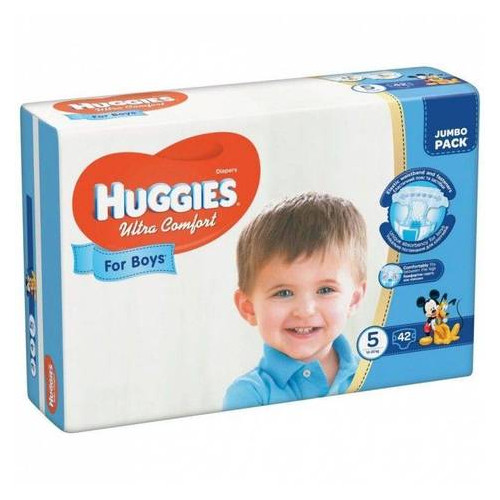 Подгузники Huggies Ultra Comfort 5 для мальчиков (12-22кг) 42 шт 565408 фото №1