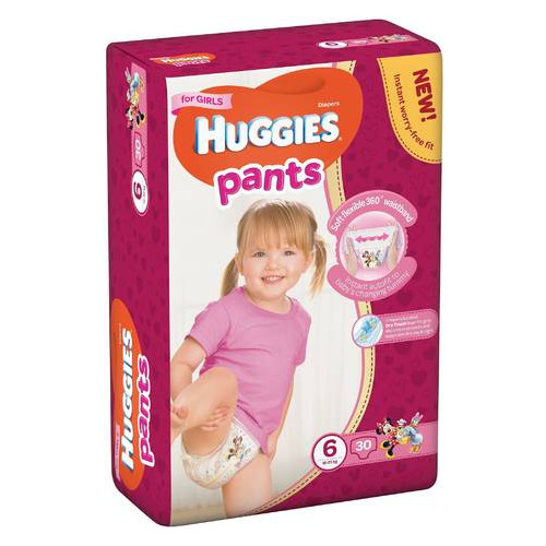 Трусики-подгузники Huggies Pants 6 (15-25 кг) Jumbo для девочек, 30 шт 564296 фото №1