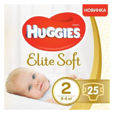 Підгузник Huggies Elite Soft 2 4-6 кг 25 шт (5029053547961) фото №1