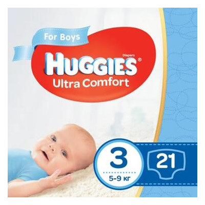 Підгузник Huggies Ultra Comfort 3 для хлопчиків 5-9 кг 21 шт (5029053543536) фото №1