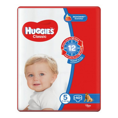 Підгузник Huggies Classic 5 (11-25 кг) Jumbo 40 шт (5029053573922) фото №1