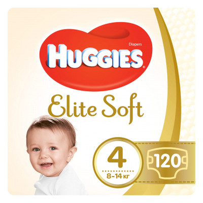 Підгузник Huggies Elite Soft L розмір 4 (8-14 кг) Box 120 (5029053578125) фото №1