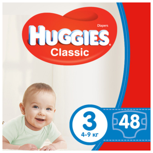 Подгузник Huggies Classic 3 (4-9 кг) Jumbo 48 шт (5029053573908) фото №1