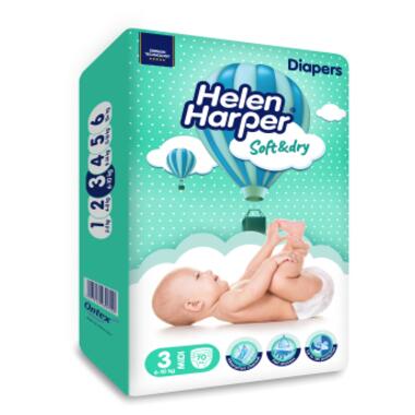 Підгузки Helen Harper Soft&Dry New Midi Розмір 3 (6-10 кг) 70 шт (2316773) фото №6