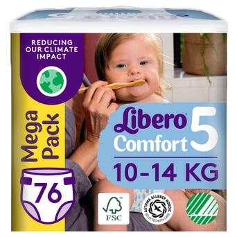 Підгузок Libero Comfort Розмір 5 (10-14 кг) 76 шт (7322541756912) фото №1