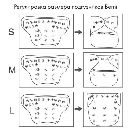 Подгузник многоразовый c вкладышем Berni (3-15 кг) (44611000290) фото №7