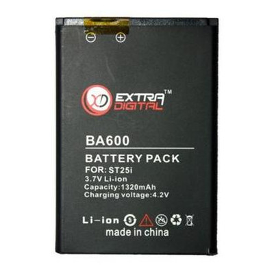 Акумуляторна батарея EXTRADIGITAL Sony Ericsson BA600 (1320 mAh) (BMS6344) фото №1