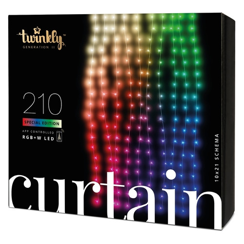 Гірлянда Twinkly Smart LED Curtain, Wall RGBW 210, BT WiFi, Gen II, IP44 (TWW210SPP-TEU) фото №1
