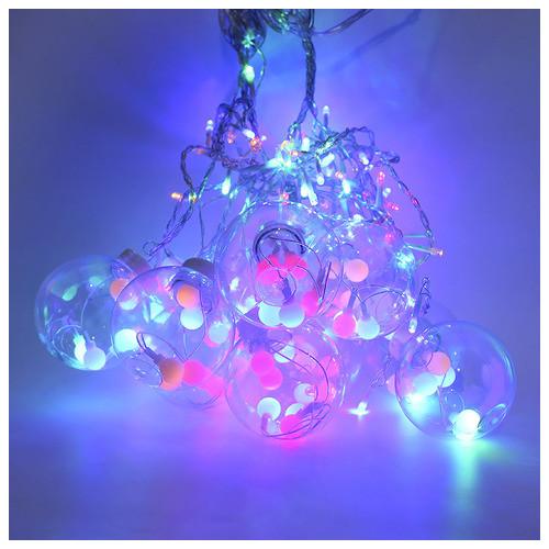 Світлодіодна гірлянда Lesko YLX-027 Balls Кольорове світло 2.5 м новорічні кулі на вікно фото №2