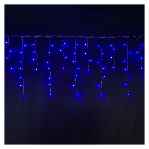 Світлодіодна гірлянда Новорічько бахрома 84 LED, синя, 2,1*0,7 м, 8 реж., конектор (973772) фото №1