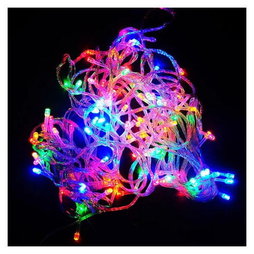 Світлодіодна гірлянда Новогодько нитка 100 LED, багатобарвна, 5 м, мерехтіння, конект (973765) фото №1
