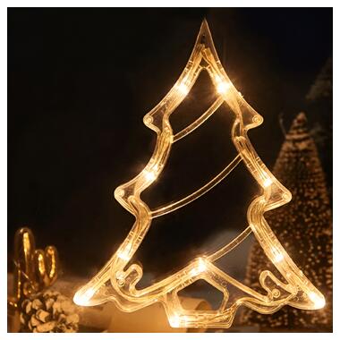 Гірлянда штора 3х0,9 м зірка і ялинка на 120 LED лампочок світлодіодна 8 режимів Жовтий (1733072Y) фото №2