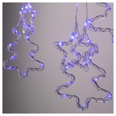 Гірлянда штора 3х0,9 м зірка і ялинка на 120 LED лампочок світлодіодна 8 режимів Синій (1733070BL) фото №6