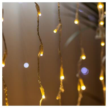 Гірлянда Водоспад 3х2 м 210 LED (480 L) лампочок світлодіодна прозорий дріт 10 ниток 8 режимів Жовтий (1733048Y) фото №9