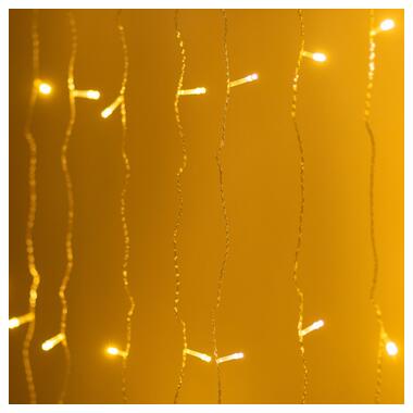 Гірлянда Водоспад 3х2 м 210 LED (480 L) лампочок світлодіодна прозорий дріт 10 ниток 8 режимів Жовтий (1733048Y) фото №2