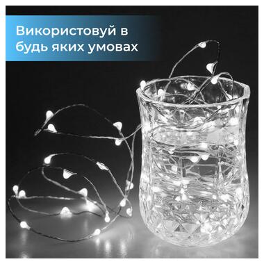 Гірлянда кінський хвіст Роса 10 ниток на 200 LED лампочок світлодіодна мідний провід 2 м по 20 діодів Білий (1733011W) фото №6