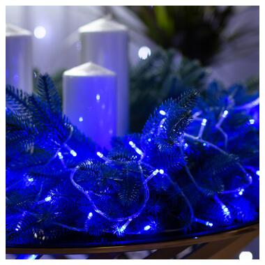 Гірлянда нитка 16м на 300 LED лампочок світлодіодна прозорий провід 8 режимів Синій (W300LEDBL) фото №2