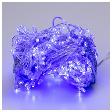 Гірлянда нитка 16м на 300 LED лампочок світлодіодна прозорий провід 8 режимів Синій (W300LEDBL) фото №7