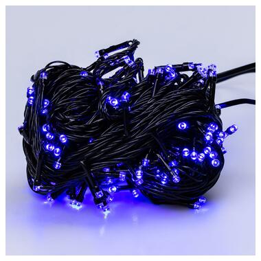 Гірлянда нитка 16м на 400 LED лампочок світлодіодна чорний провід 8 режимів роботи Синій (M400LEDBL) фото №7