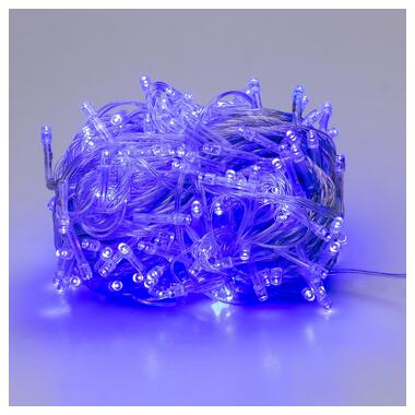 Гірлянда нитка 22м на 500 LED лампочок світлодіодна прозорий провід 8 режимів роботи Синій (W500LEDBL) фото №7