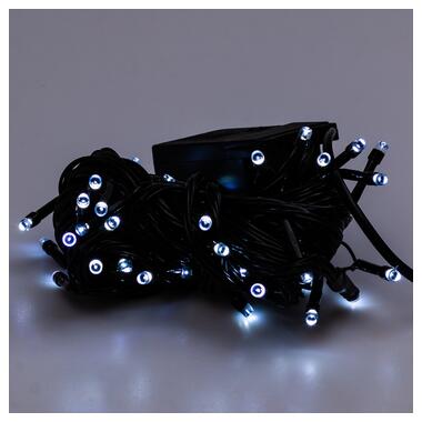 Гірлянда нитка 6м на 100 LED лампочок світлодіодна чорний провід 8 режимів роботи Білий (M100LEDW) фото №7