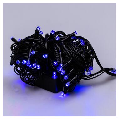 Гірлянда нитка 6м на 100 LED лампочок світлодіодна чорний провід 8 режимів роботи Синій (M100LEDBL) фото №7