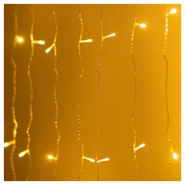 Гірлянда штора 1,5х1,5 м 160 LED світлодіодна мідний провід 8 ниток Жовтий (ZWM2160LEDY) фото №8