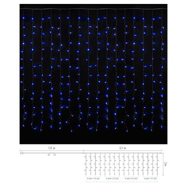 Гірлянда Delux Curtain С 240LED 2х2 м синій/прозорий IP20 (90017993) фото №2
