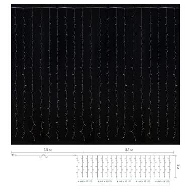 Гірлянда Delux Curtain С 320LED 3х3 м синій/прозорий IP20 (90017999) фото №3