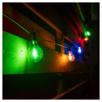 Гірлянда YES! Fun ретро LED вулична 10 ламп, 6 м, IP44, багатобарвна, 8 м (801173) фото №1
