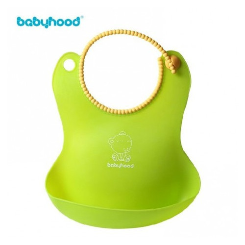 Силіконовий фартух для годування Babyhood зелений (BH-401G) фото №1