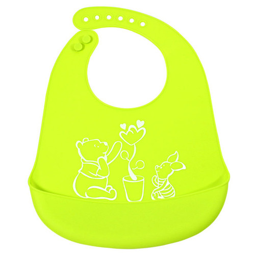 Дитячий нагрудник-слинявчик CUMENSS Мультяшки Light Green силіконовий з кишенею для малюків годування фото №1