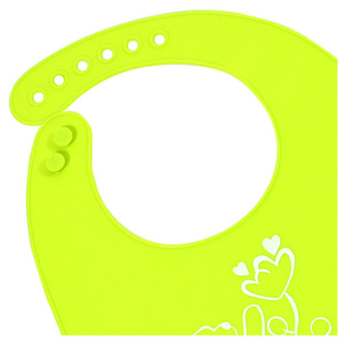Дитячий нагрудник-слинявчик CUMENSS Мультяшки Light Green силіконовий з кишенею для малюків годування фото №2
